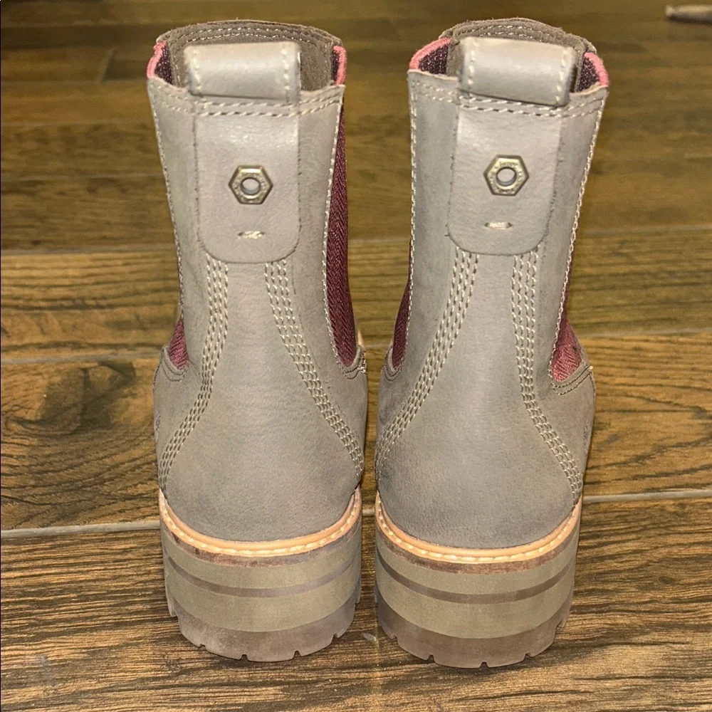 Timberland / Women's Olive Chelsea Boot with Burgundy Elastic - Picture 6 of 8